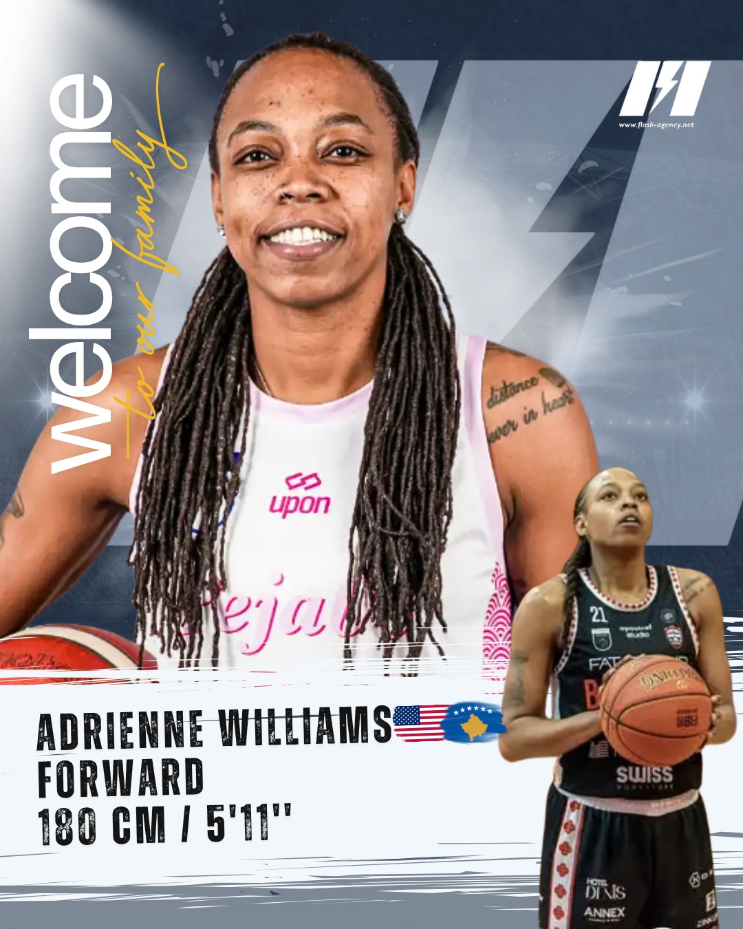 Adrienne Williams has signed with Flash Agency